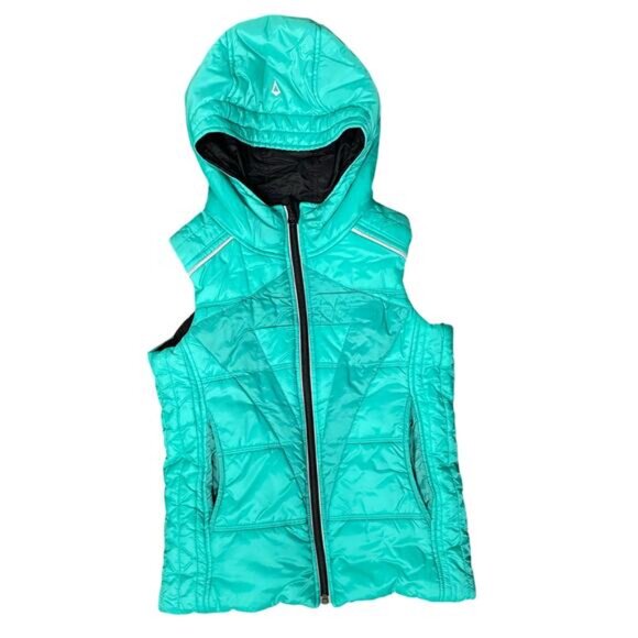 Ivivva Other - IVIVVA Kids Puffer Vest Jacket Hooded Black Green Reversible Goose Down Girls 10
